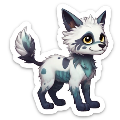 Cool cute Kawaii edgy fantasy shiny animal  fursona Fionbri vernid by griffsnuff & LiLaiRa & Falvie full body sticker