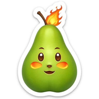 grüne birne in flame sticker