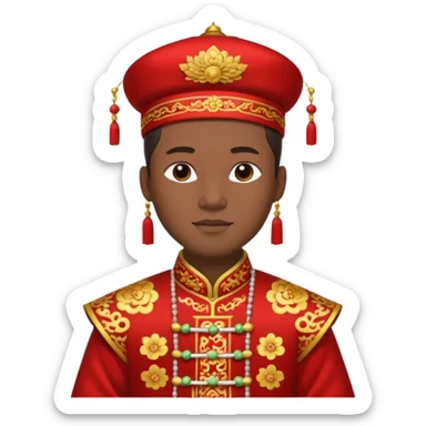 Chinese groom, traditional, culture of chinese. sticker