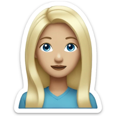 Woman Blonde asian blue eyes  sticker
