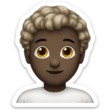 Chico con piel monera, pelo gis y negro, barbaba oscura, sorprendido sticker