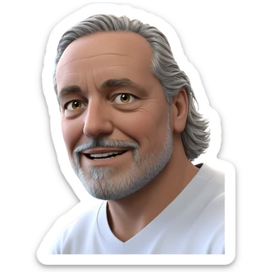 smiling boy with beard sticker