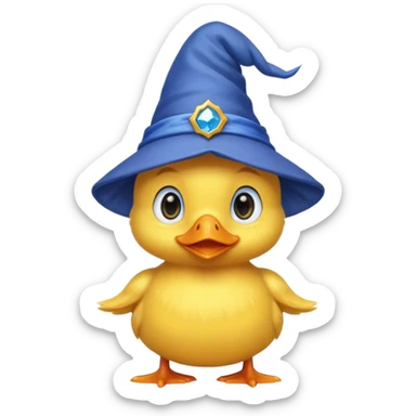 baby duck with wizard hat
 sticker
