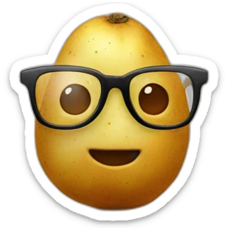 Patatoes with glasses sticker