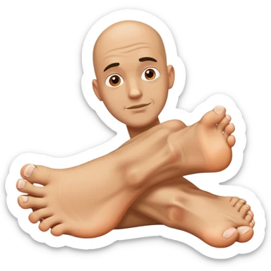 Bald guy with really big crusty feet sticker