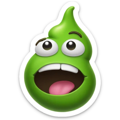 Green poop emoji sticker