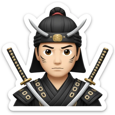 I want a black and white samurai. It is for an icon. sticker