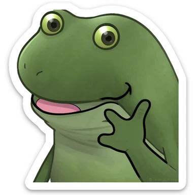 Tongue out with hands to the side sticker