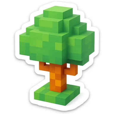 A voxel-style tree. sticker