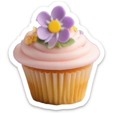 Vintage Valentine's Day cupcake sticker