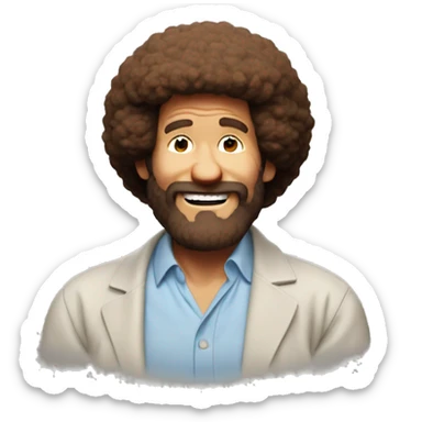 Bob Ross Signature Pose sticker