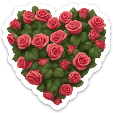 heart from roses sticker