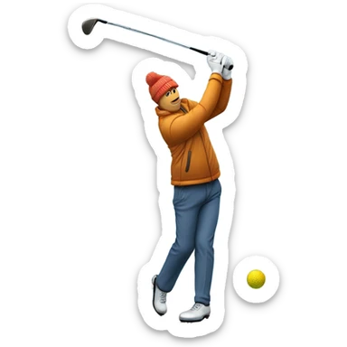 Golfing on ice sticker