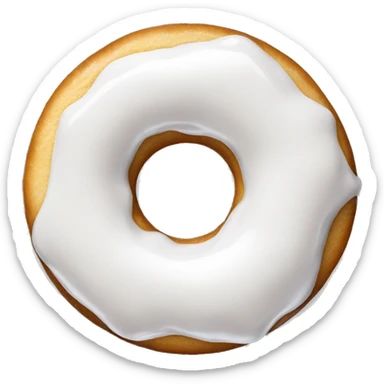 Donut in white glaze sticker