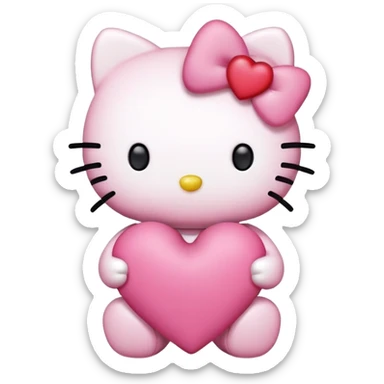 hello kitty with heart sticker