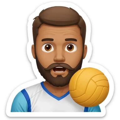 Bearded man hit in face with volleyball  sticker