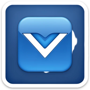 Dark blue checkmark for social media. sticker