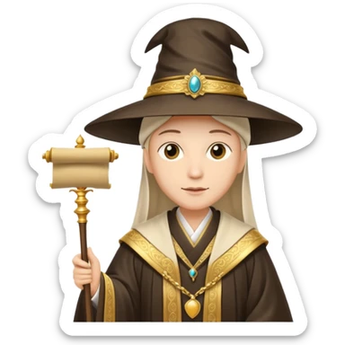 Elegant noble in long robes with tall hat, holding a scroll of orders.
 sticker