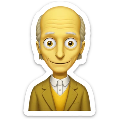 Mr. Burns, simpson, yellow skin tone, very very very long nose. complete yellow dress. sticker