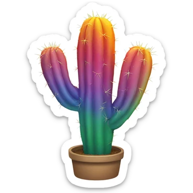 Rainbow cactus  sticker