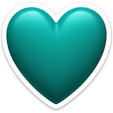 Dark turquoise heart sticker