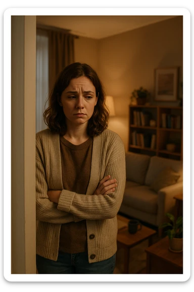 donna che vuole rimanere nella sua zona di comfort. Immagini realistiche sticker