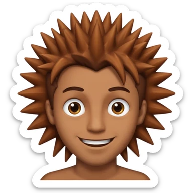 Color de piel moreno los ojos ke sean de estrella riéndose y pelo café hombre  el pelo asialado🤩😁 sticker