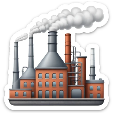 industrial factory with smokestacks sticker