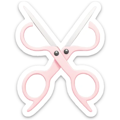 Blush pink scissors sticker