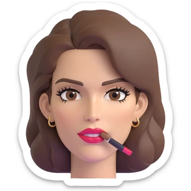 Cindy Crawford legendary supermodel with beauty mark above her lip, brown hair sticker