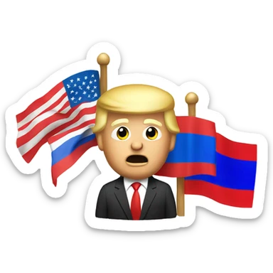 Trump with Russian flag  sticker