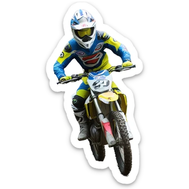 Macron en wheeling sur une motocross  sticker