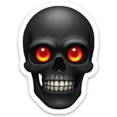 black skull red eyes  sticker