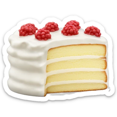 soft white cake with cream without topping  sticker