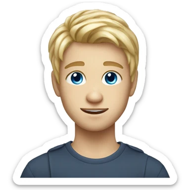 cute teen boy with blond hair and blue eyes sticker
