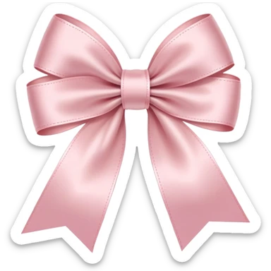 light pink ribbon bow sticker