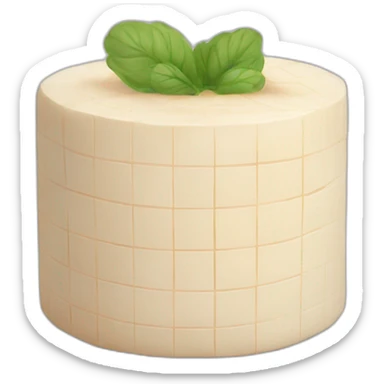 round tofu with a grid pattern on top sticker