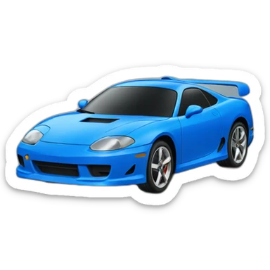 blue sport car sticker