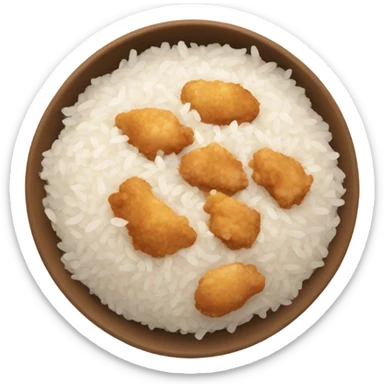 bowl of rice and chicken sticker
