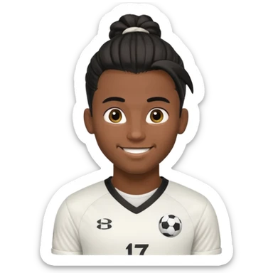 a pretty male bratz footballer. black hair tied in a manbun sticker
