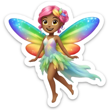 rainbow fairy flying sparkle  sticker