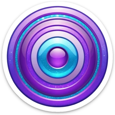 Glitter purple and cian inner circle sticker