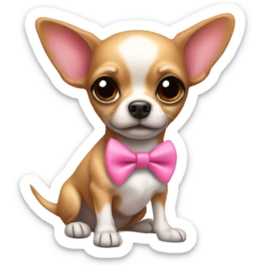 Chihuahua with pink bow  sticker
