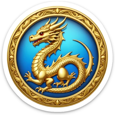 Dragon crest/brosch in a circle sticker