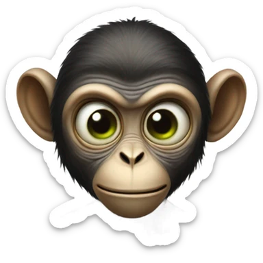 alien monkey with 3 eyes sticker