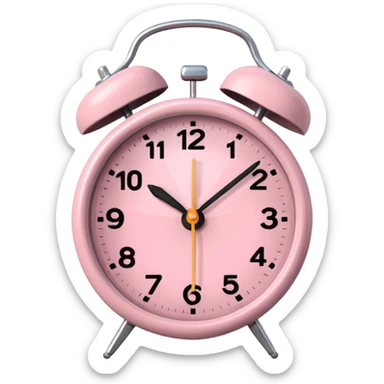 alarm oclock aesthetic and ios.18.1 and to show six in the morning color  light pink no hands clock alarm oclock sticker