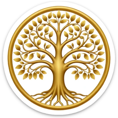 Golden mandala tree emoji sticker