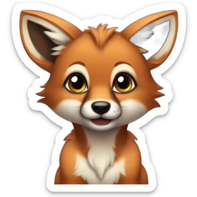 baby maned wolf sticker