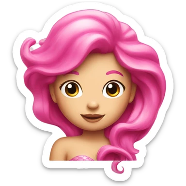 mermaid in pink fin sticker