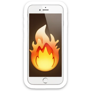 iphone with a heart, a smileyface and a fire sticker